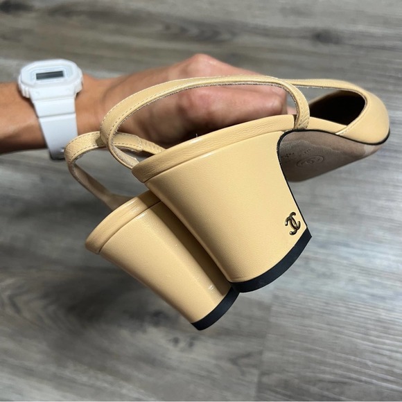 Chanel Cap Toe Slingback Pumps Heels size 36.5 - Picture 9 of 16